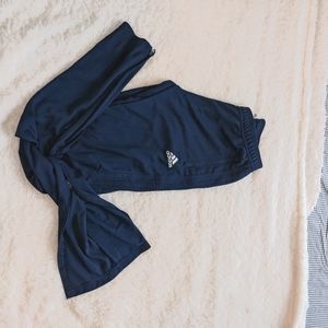 Navy Bright Bottom Leg Zip Drawstring Tapered